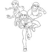 coloriage ben 10 gwen et kevin